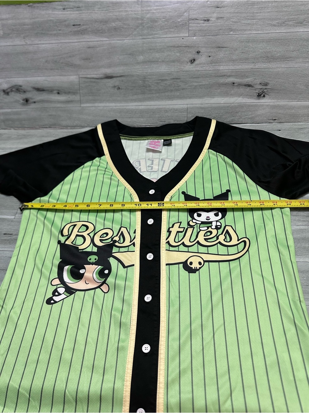 Hello Kitty Kuromi-Powerpuff Green Kuromi 'Besties' Baseball Cat Jersey - Picture 6 of 11